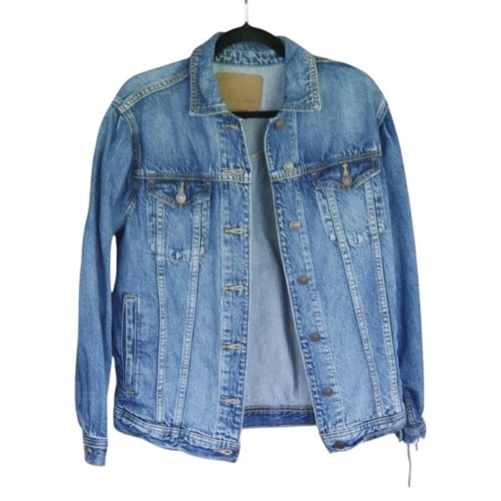 American Eagle 100% Cotton Balloon Sleeve Denim Jacket Size S